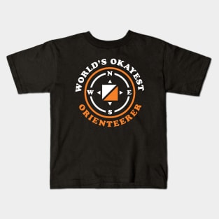 Funny Orienteering Gift World's Okayest Orienteerer Compass Kids T-Shirt